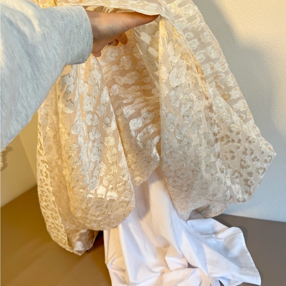 Anthropologie PANKAJ & NIDHI Burnout Shimmer Maxi Skirt Women’s Sz S Shimmer - Picture 9 of 11